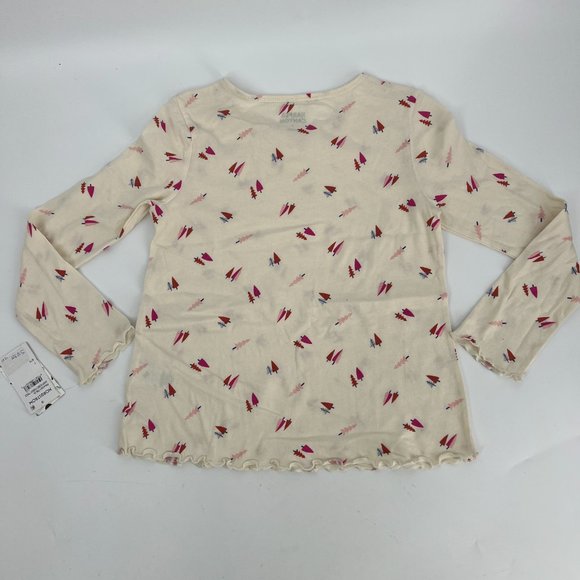 Harper Canyon Kids' Printed Long Sleeve T-Shirt Ivory Egret Forest Trees 7 NWT - Picture 3 of 6